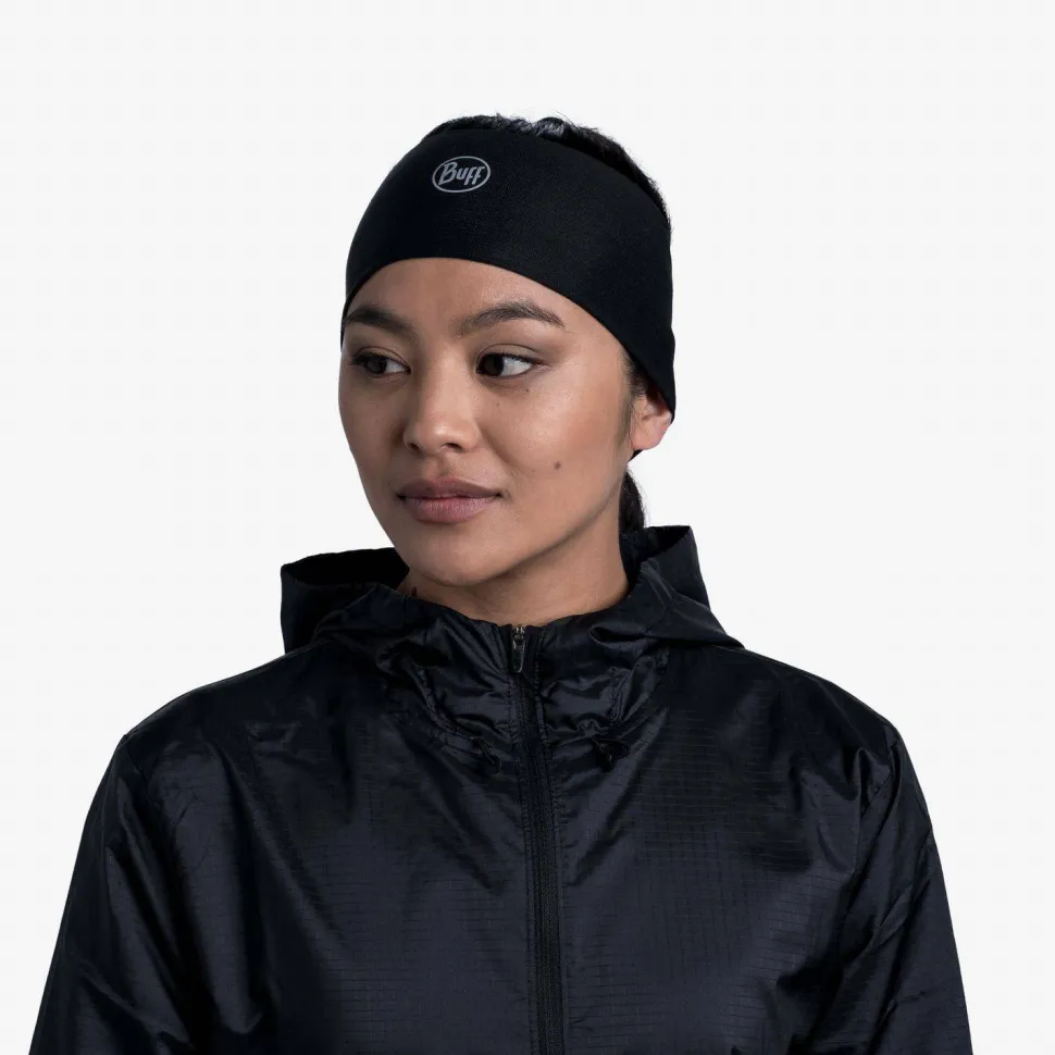 Buff Coolnet UV Wide Headband Black Solid
