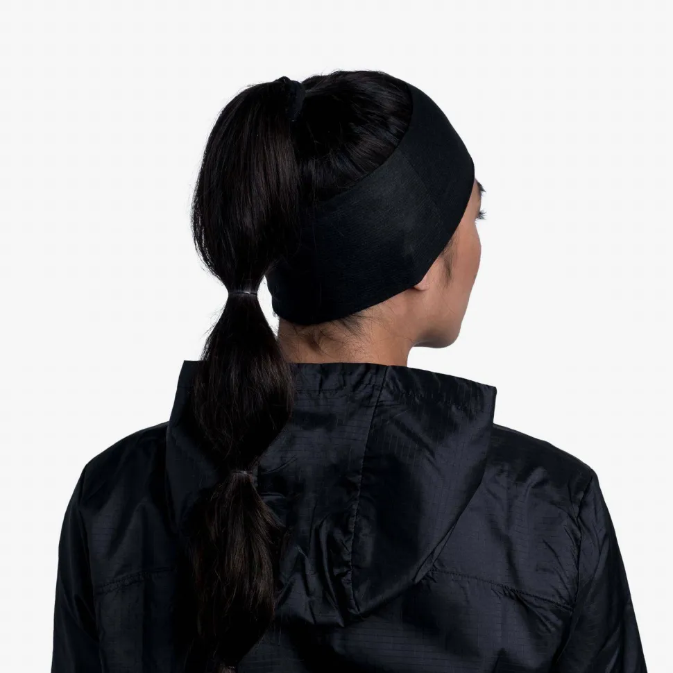 Buff Coolnet UV Wide Headband Black Solid