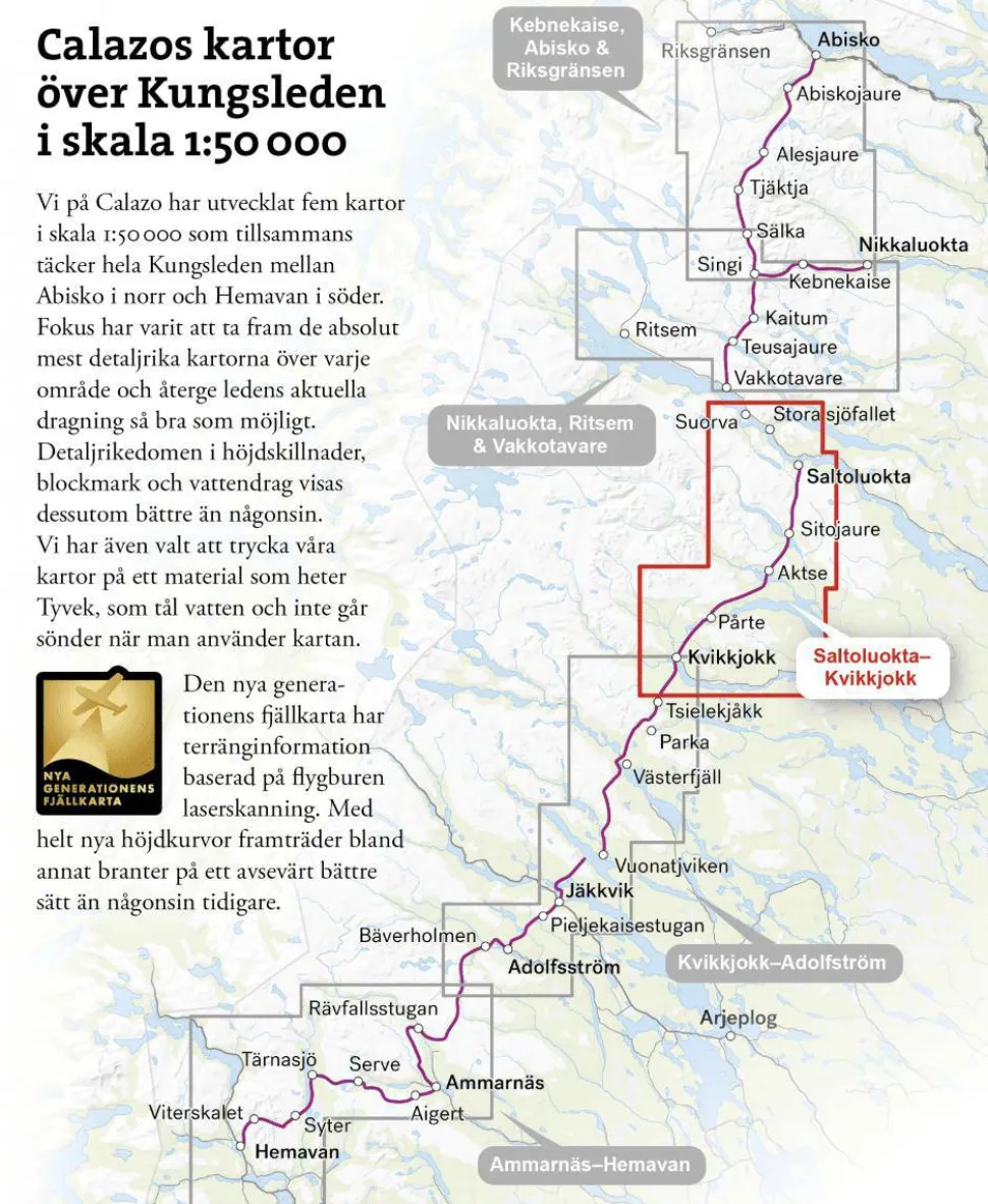 Calazo Kungsleden: saltol-kvikkjokk tyvek