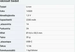 Fenix Fenix ARB-L14-2200U 14500 USB