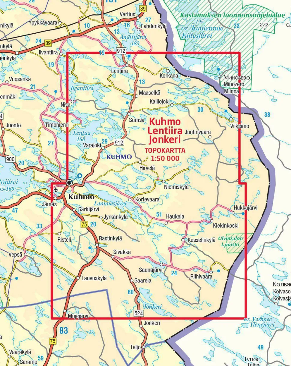 Karttakeskus Kuhmo Lentiira Jonkeri