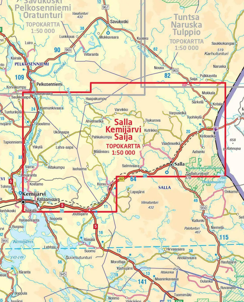 Karttakeskus Salla Kemijärvi Saija