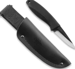 Peltonen Knives M23 Pikkusissi Mustalla Nahkatupella
