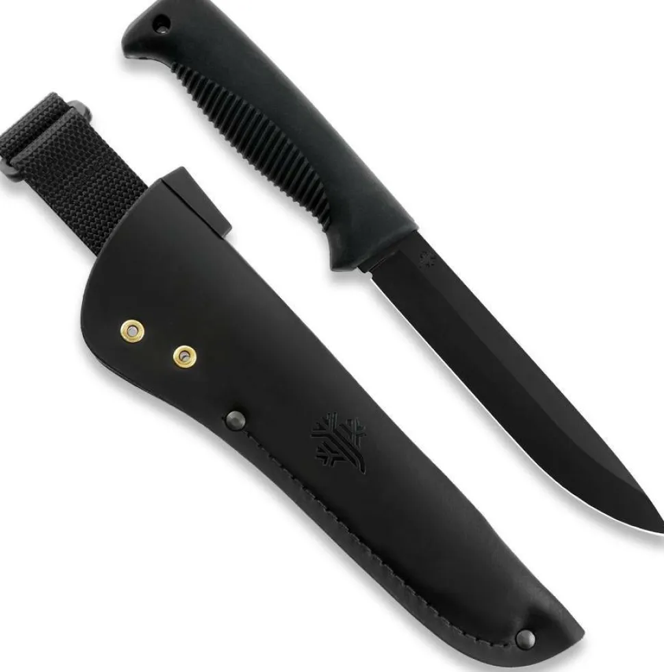 Peltonen Knives Sissipuukko M95 Mustalla Nahkatupella