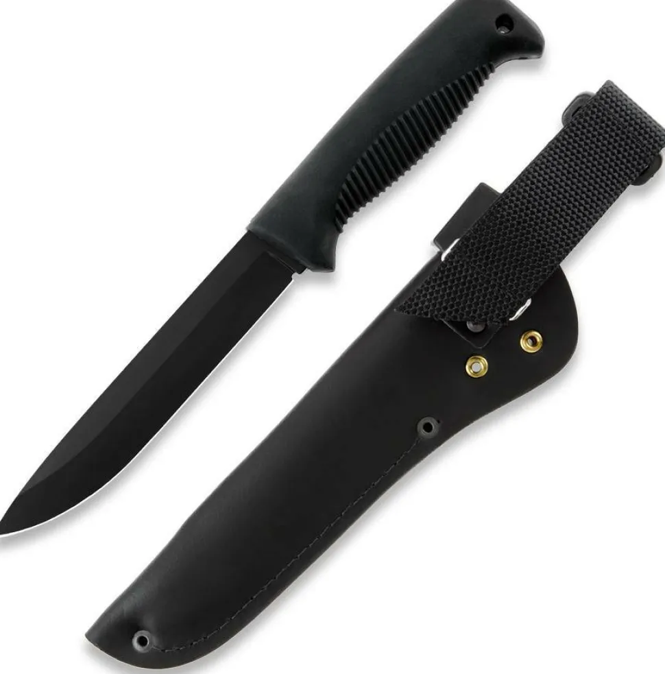 Peltonen Knives Sissipuukko M95 Mustalla Nahkatupella
