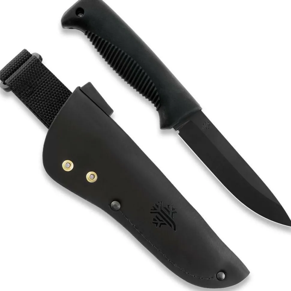 Peltonen Knives Sissipuukko M07 Mustalla Nahkatupella
